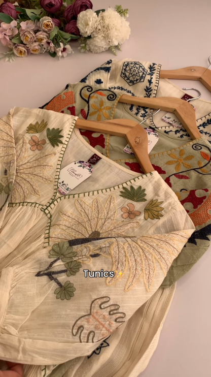 Adorned in Elegance: Cotton Kurtis with Lace Details