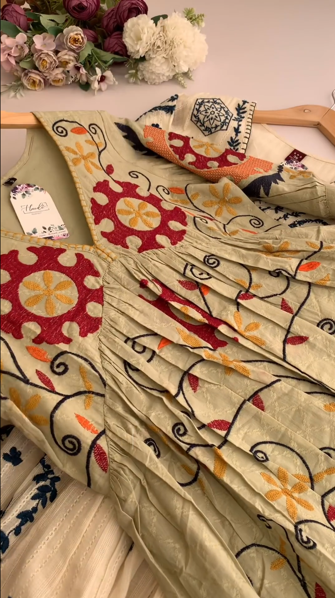 Adorned in Elegance: Cotton Kurtis with Lace Details