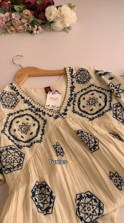 Adorned in Elegance: Cotton Kurtis with Lace Details