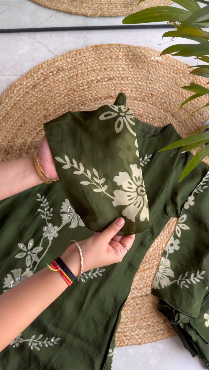 Blossom into Spring with Our Green Embroidered Top