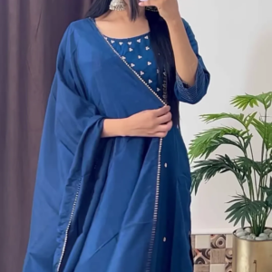 Handwork Kurti With Pant & Fancy Organza Dupatta