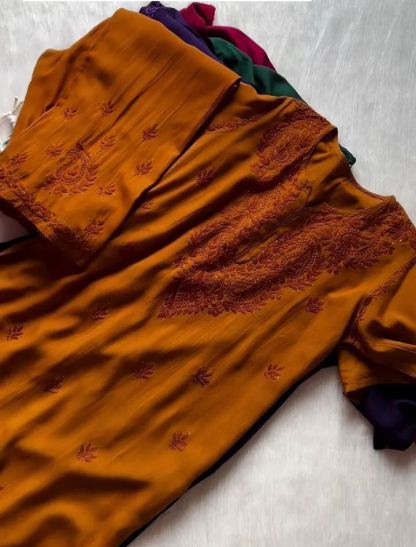 Handcrafted Rayon Muqaish Dyed Chikankari Kurtis – A Fusion of Traditional Craft and Contemporary Style