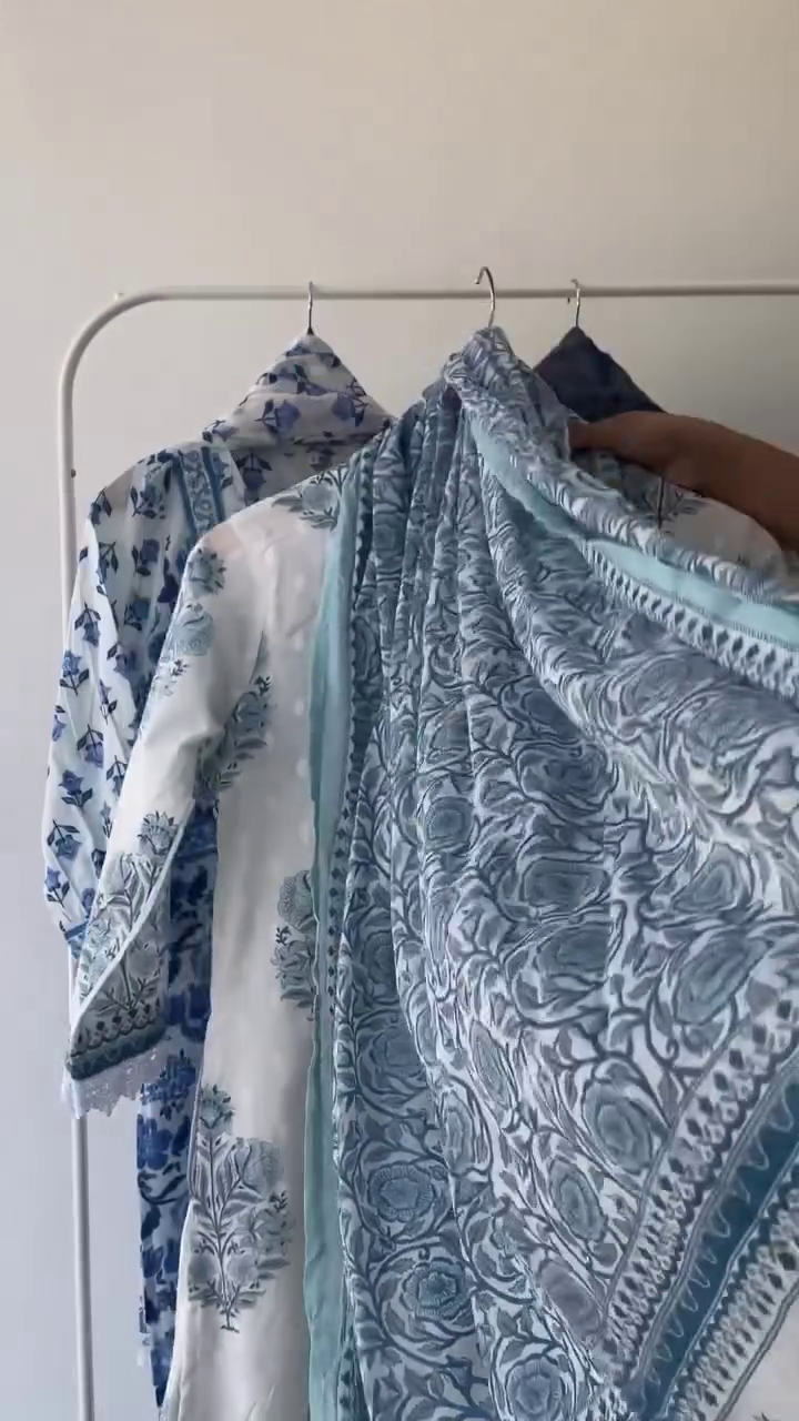 A line style cotton fabric blue color kurta