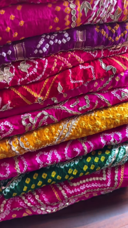 Pure Georgette Jaipuri Bandhej Work Chunri