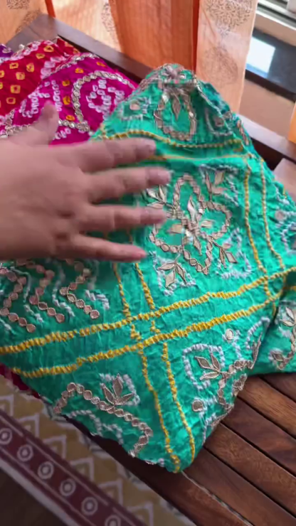 Pure Georgette Jaipuri Bandhej Work Chunri