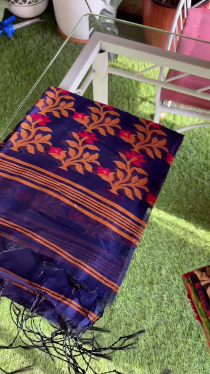 Multicolor cotton saree with blouse