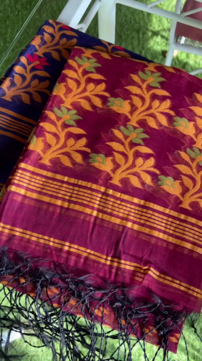Multicolor cotton saree with blouse