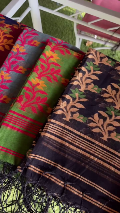 Multicolor cotton saree with blouse