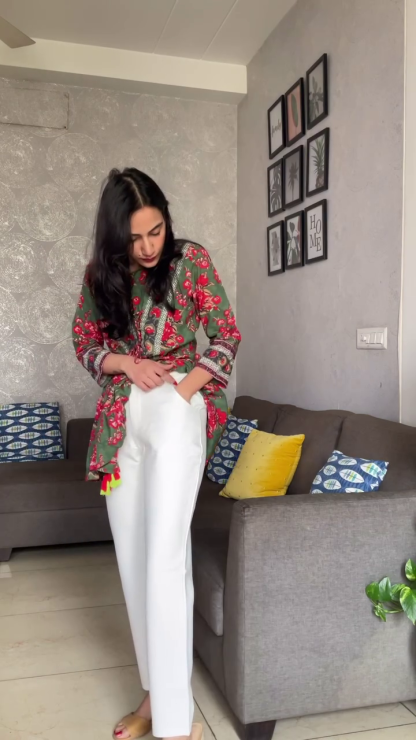 WHITE COTTON TROUSER