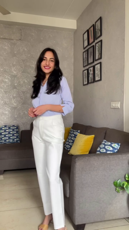 WHITE COTTON TROUSER