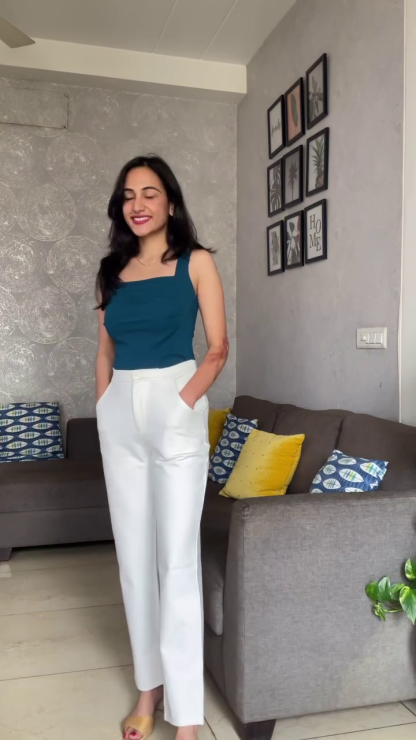 WHITE COTTON TROUSER