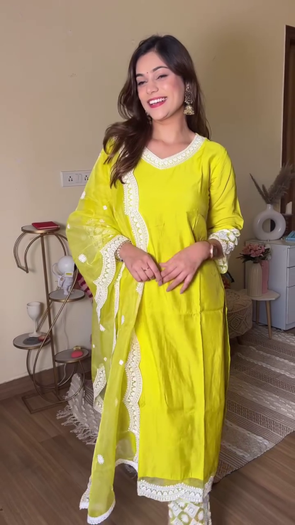 Bountiful Floral Printed Cotton Kurti in White, Yellow, Blue, and Purple