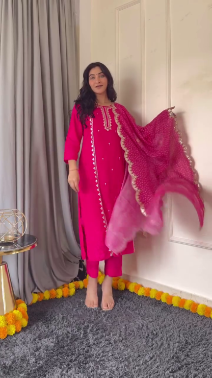 Stylish Pink and Orange Printed Kurtis