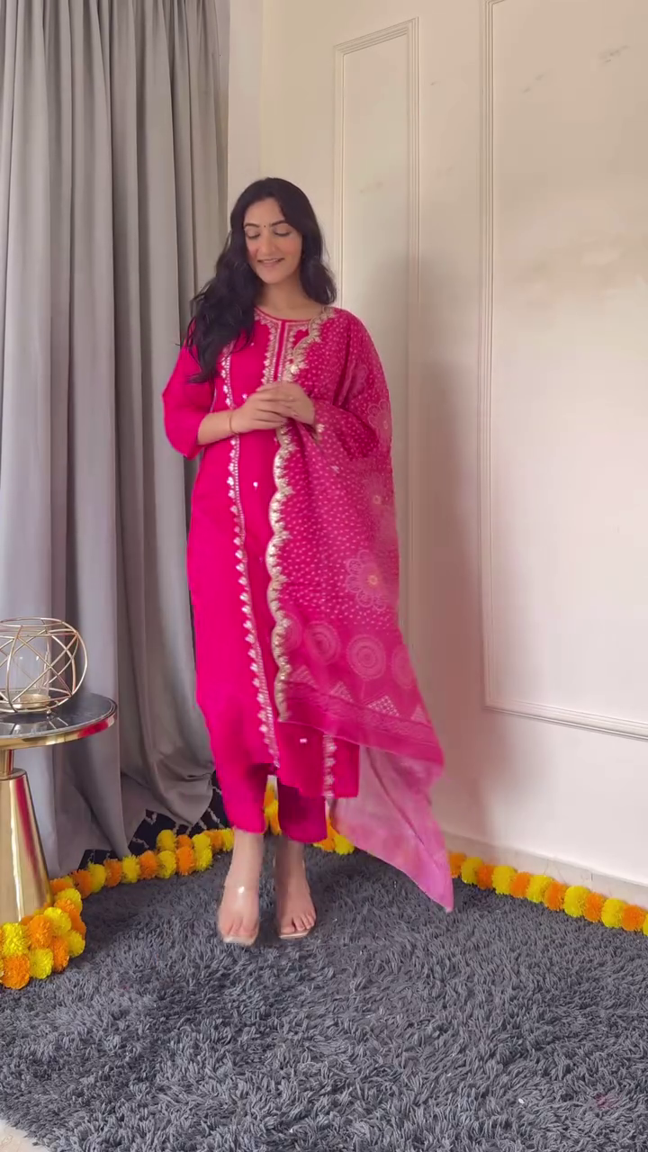 Stylish Pink and Orange Printed Kurtis