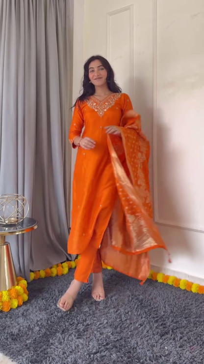 Stylish Pink and Orange Printed Kurtis