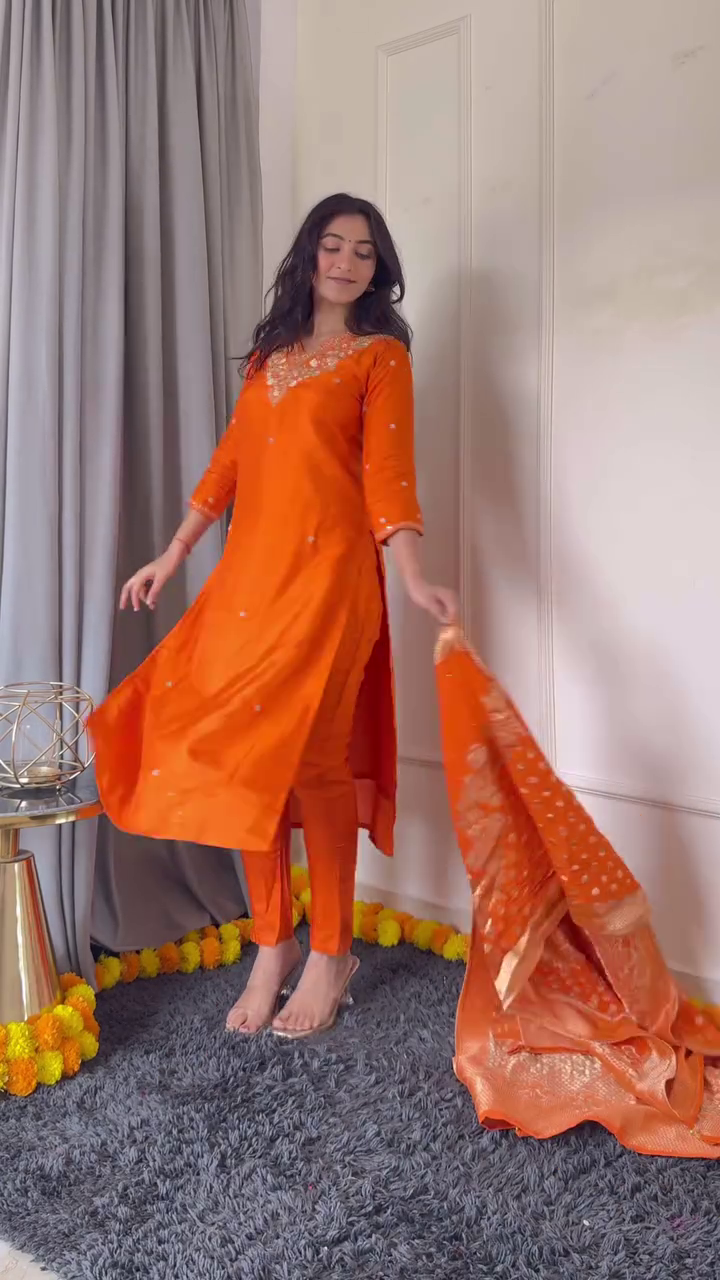 Stylish Pink and Orange Printed Kurtis