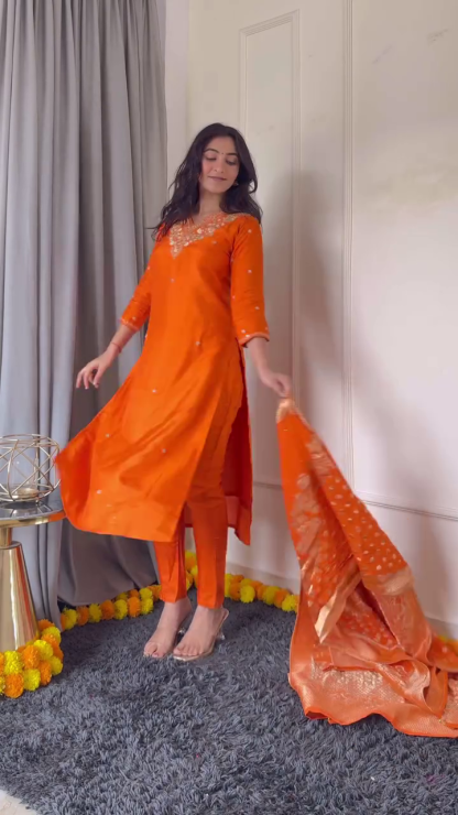 Stylish Pink and Orange Printed Kurtis