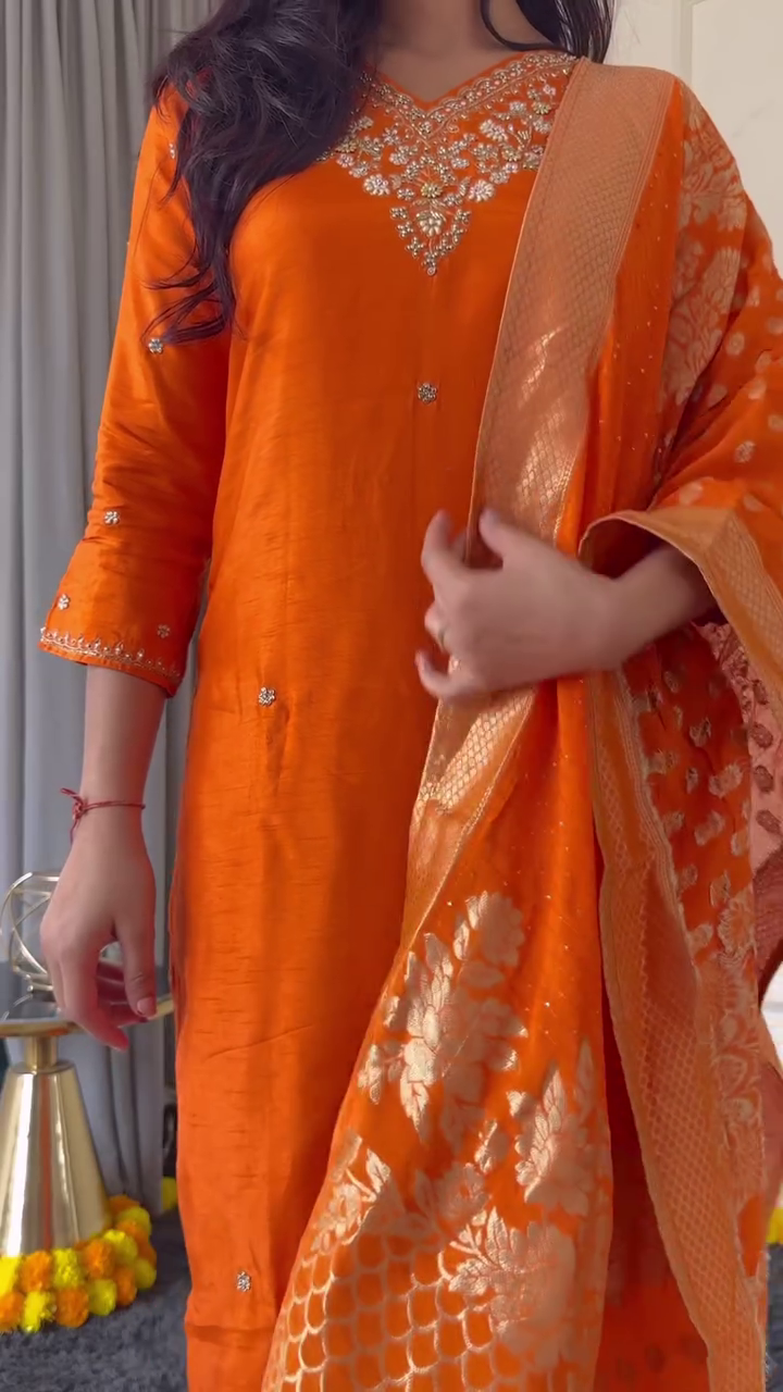 Stylish Pink and Orange Printed Kurtis