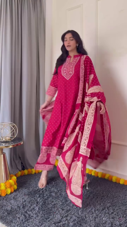 Stylish Pink and Orange Printed Kurtis
