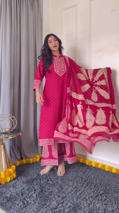 Stylish Pink and Orange Printed Kurtis