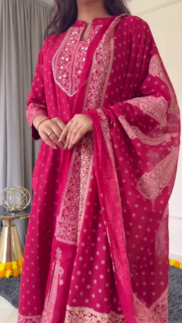 Stylish Pink and Orange Printed Kurtis