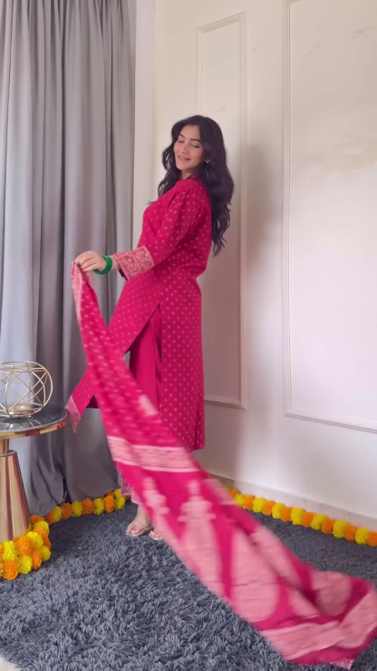Stylish Pink and Orange Printed Kurtis