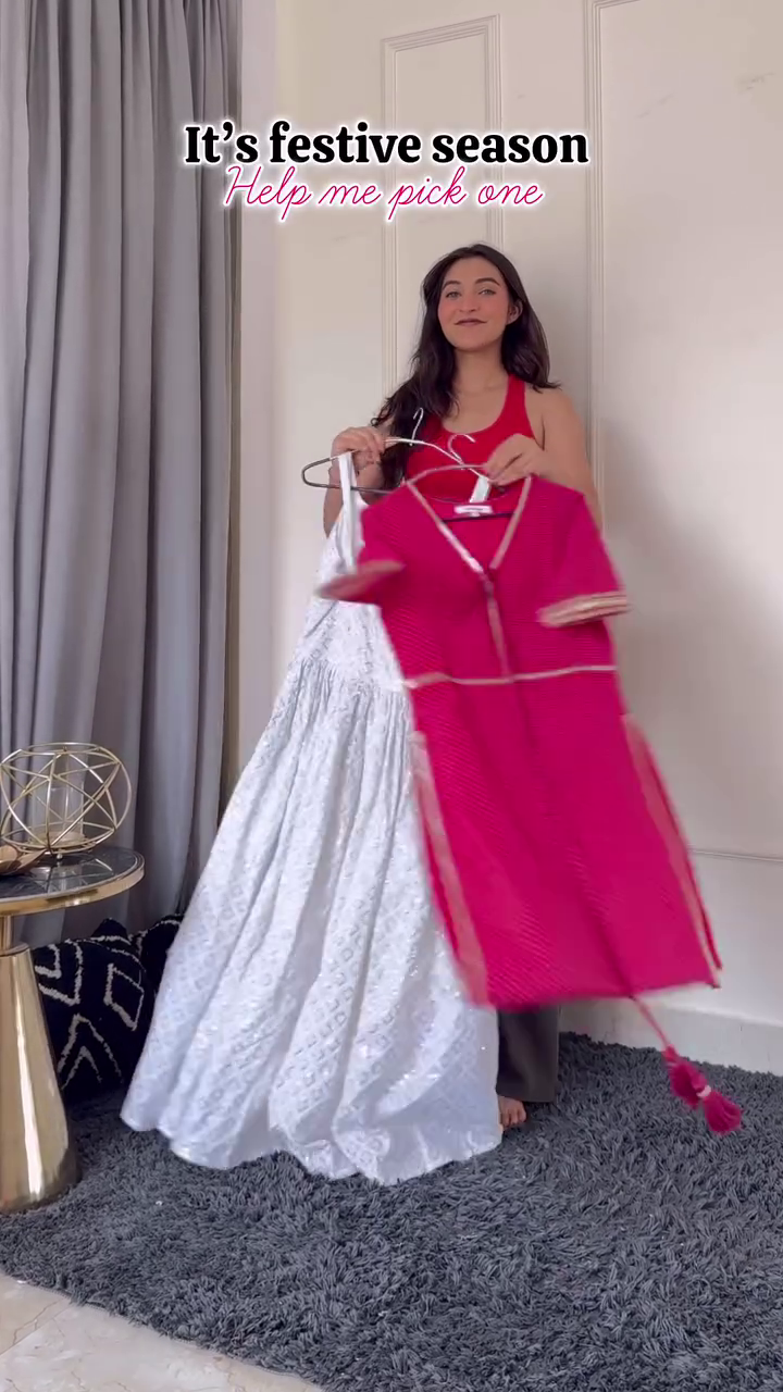 Elegant White & Pink Anarkali Suit with Net Dupatta and Sharara
