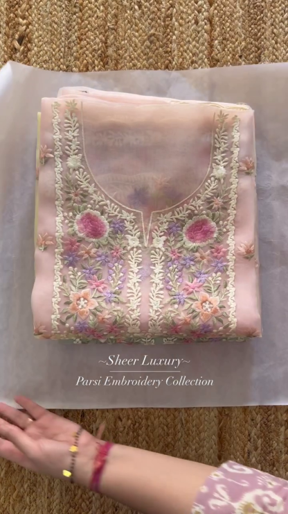 Multi-Colored Organza Tie-Dye Kurta Set