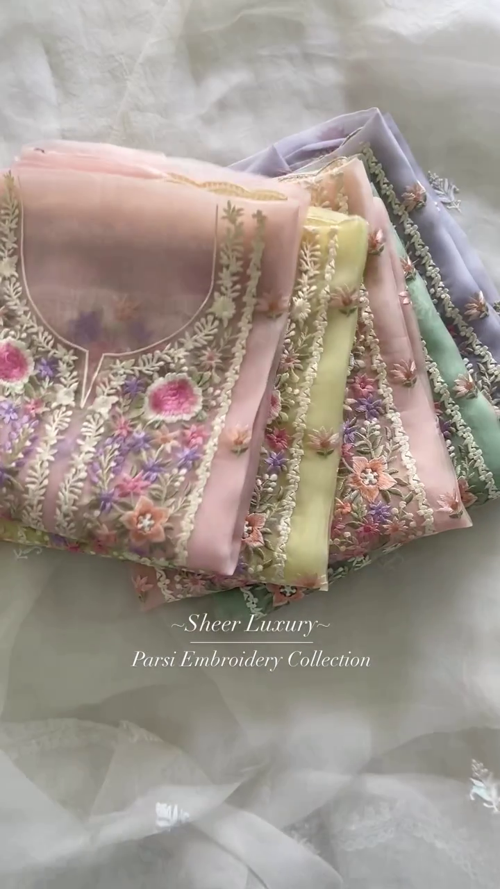 Multi-Colored Organza Tie-Dye Kurta Set