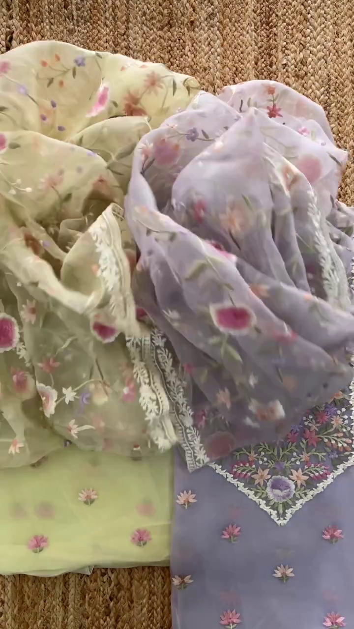 Multi-Colored Organza Tie-Dye Kurta Set
