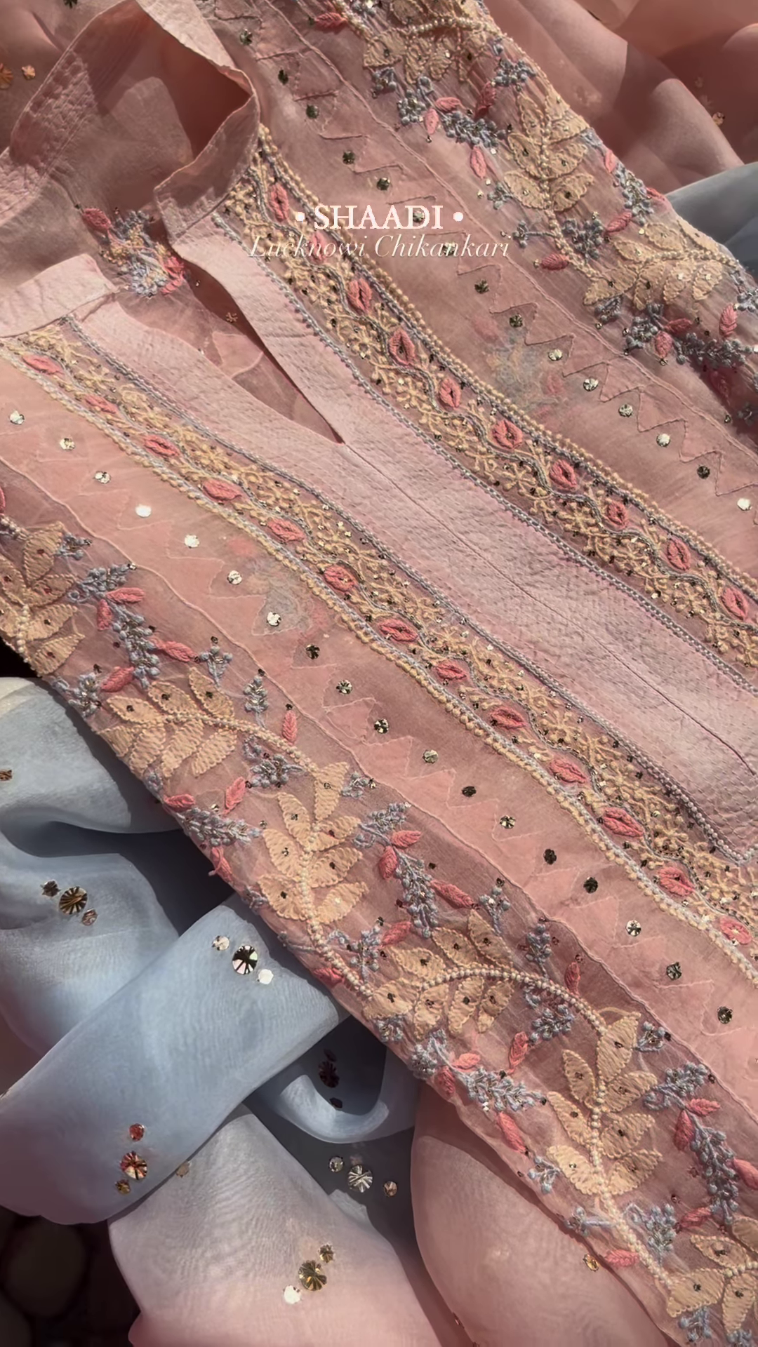 Pink Heavy Chikankari Suit Set with Embroidered Koti – A Blend of Tradition and Elegance