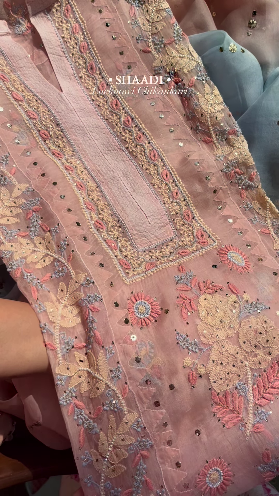 Pink Heavy Chikankari Suit Set with Embroidered Koti – A Blend of Tradition and Elegance