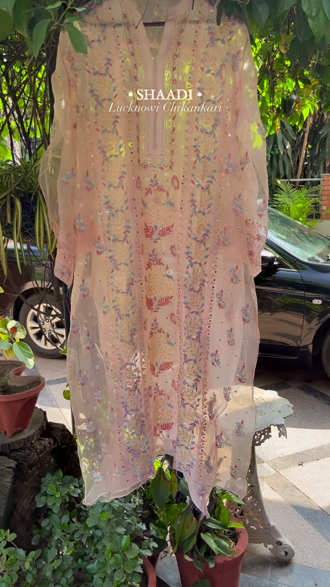 Pink Heavy Chikankari Suit Set with Embroidered Koti – A Blend of Tradition and Elegance