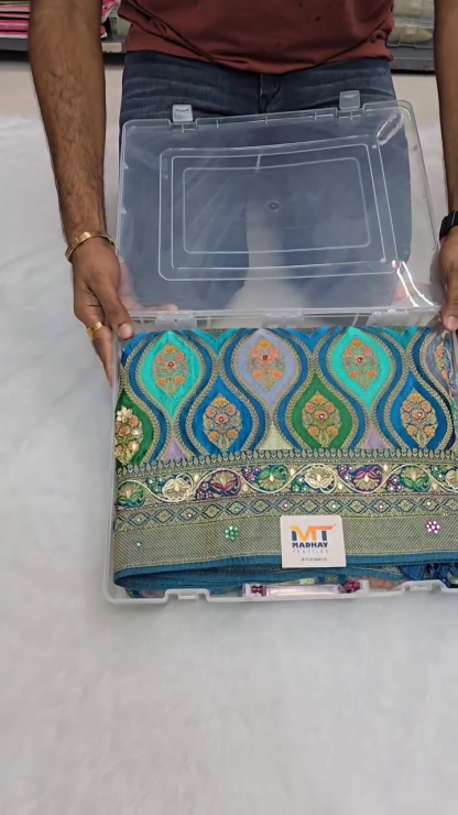 Rangkat Modal Satin Hand Embroidery Saree