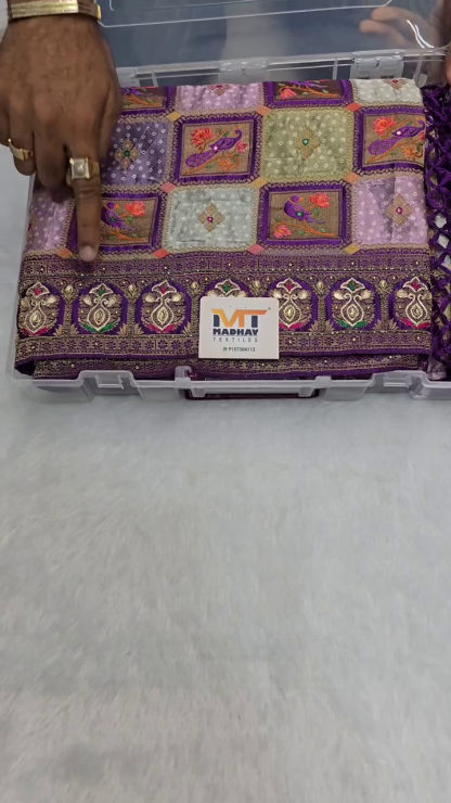 Rangkat Modal Satin Hand Embroidery Saree