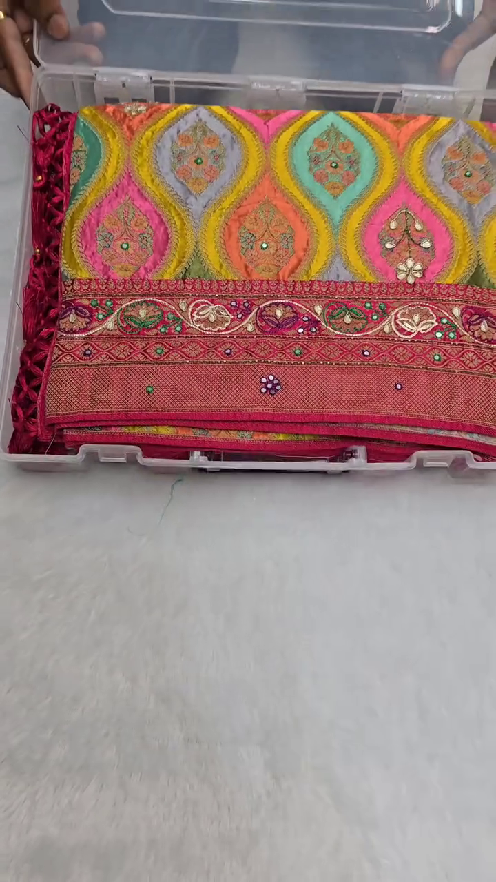 Rangkat Modal Satin Hand Embroidery Saree