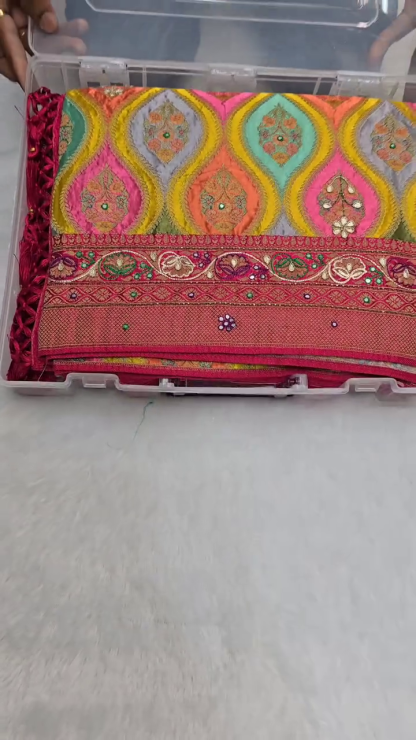 Rangkat Modal Satin Hand Embroidery Saree