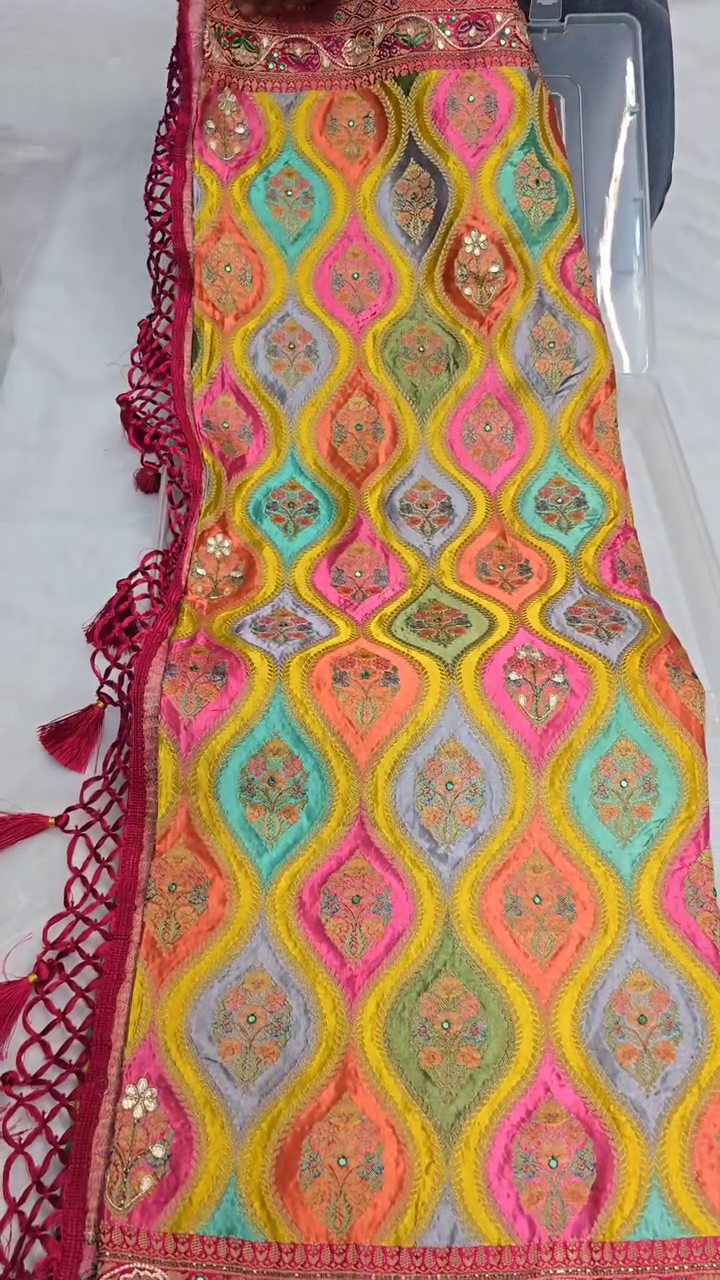 Rangkat Modal Satin Hand Embroidery Saree