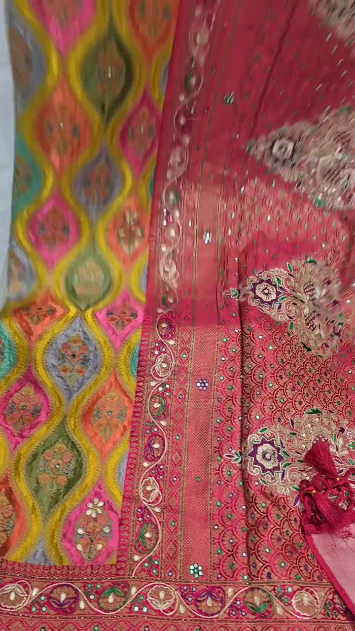 Rangkat Modal Satin Hand Embroidery Saree