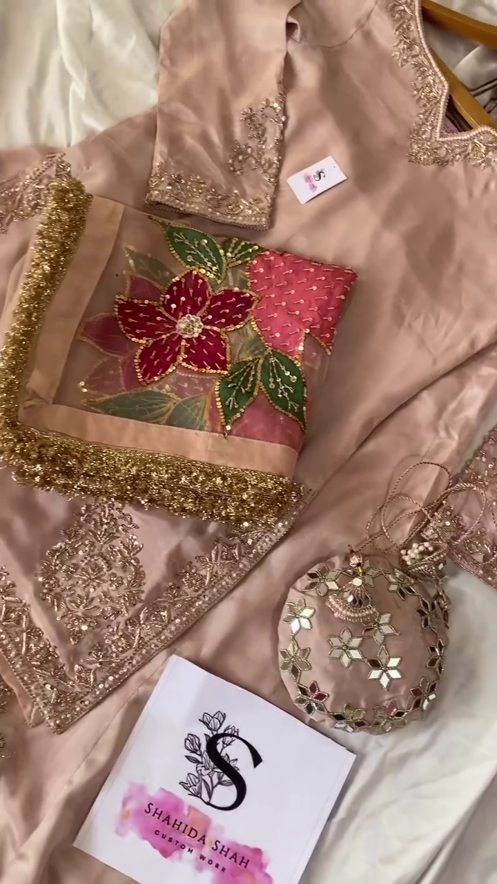 Nude-Gold Pittan Border Salwar Suit – A Regal Ensemble of Subtle Elegance