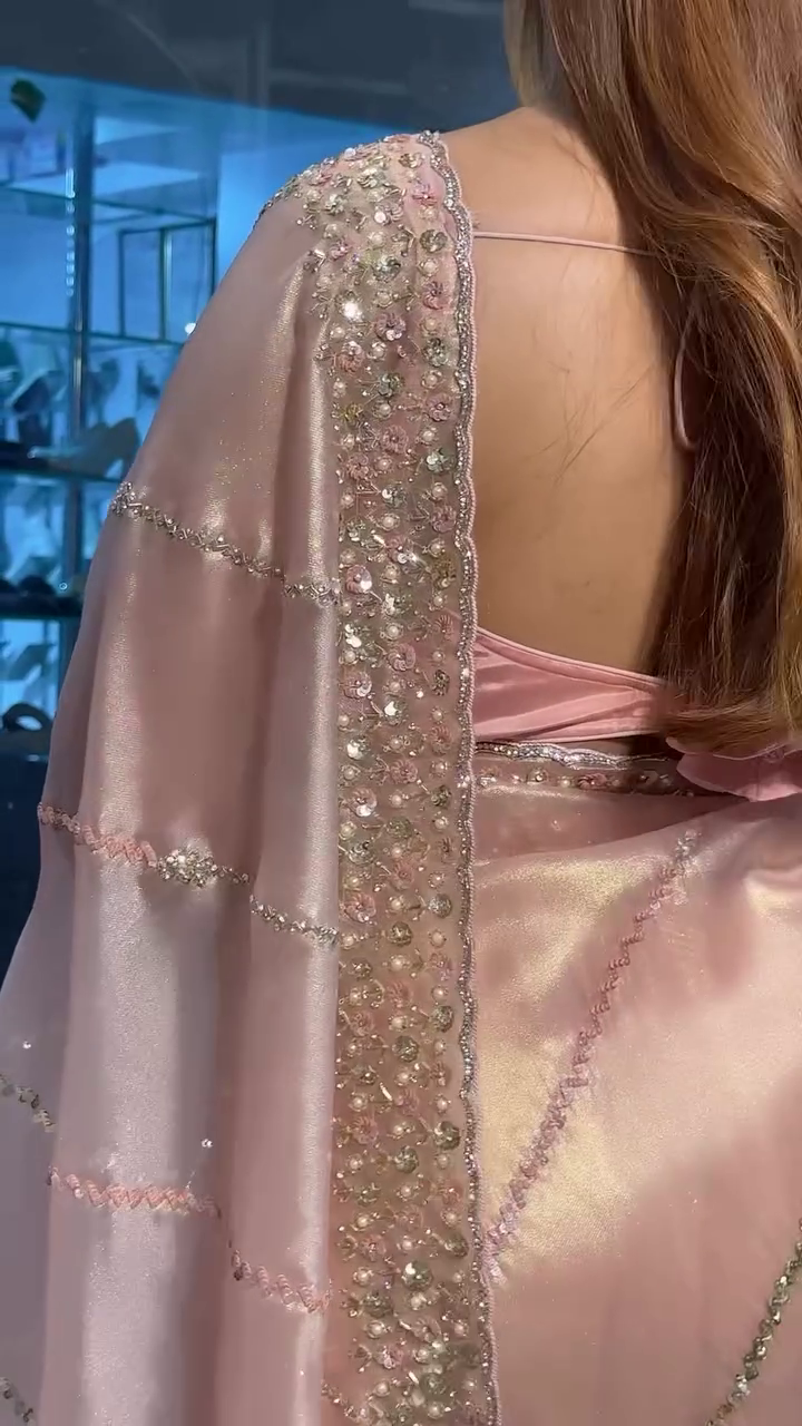 Sugam Swar Elegant Pink Saree – A Timeless Statement of Grace