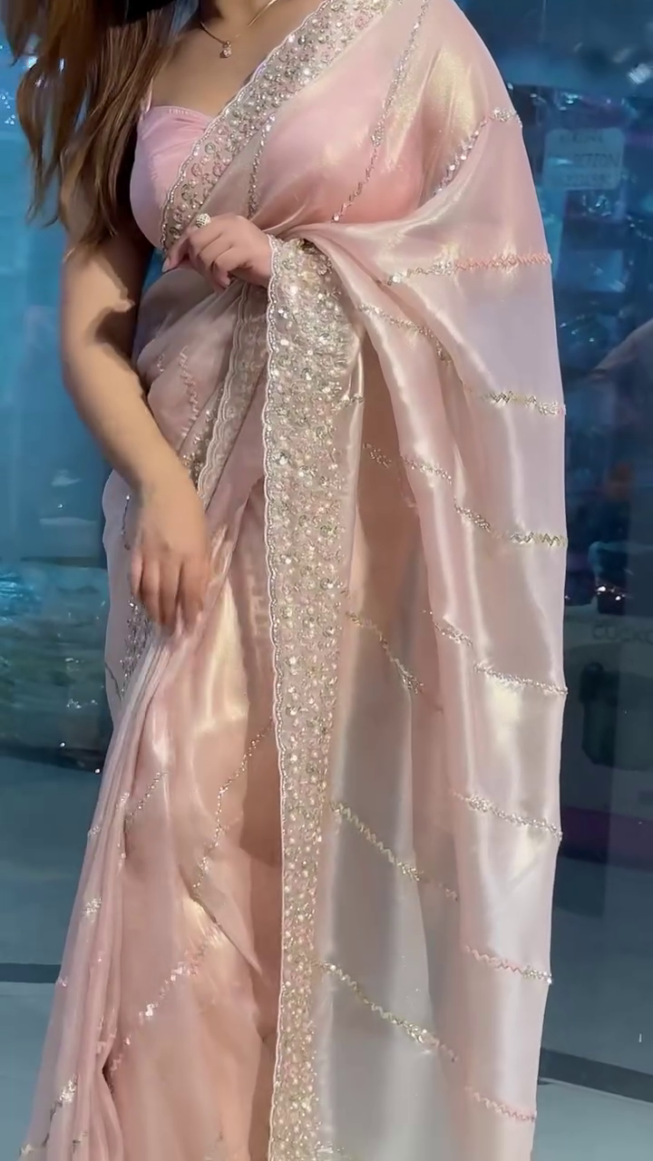 Sugam Swar Elegant Pink Saree – A Timeless Statement of Grace