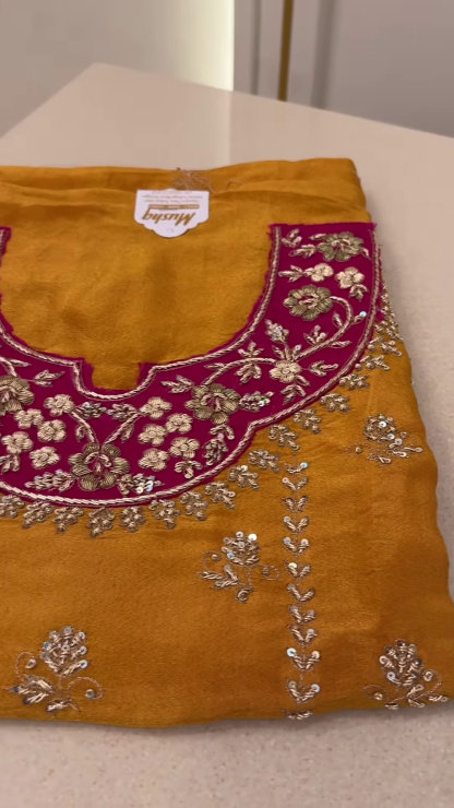 Readymade Chanderi Embroidery Skirt with Beautiful Unstitched Kurti Collection – Timeless Elegance Redefined