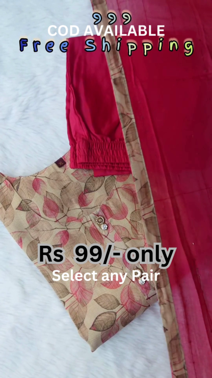 Stitched Cotton Silk Kurta, Bottom & Duppata Forest Green (3 Piece Set )
