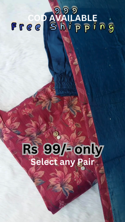 Stitched Cotton Silk Kurta, Bottom & Duppata Forest Green (3 Piece Set )