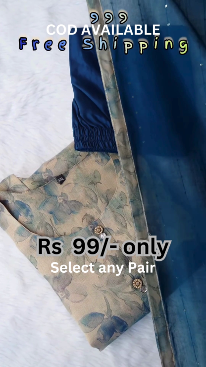 Stitched Cotton Silk Kurta, Bottom & Duppata Forest Green (3 Piece Set )