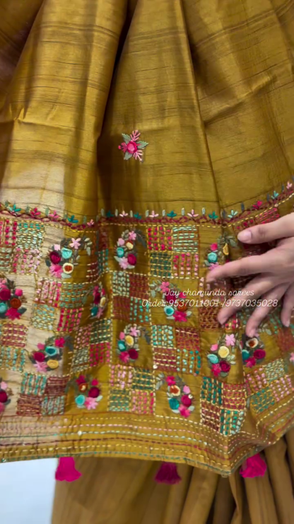 Mustard Brown Soft Cotton Saree with Ikat Prints – A Heritage of Elegance