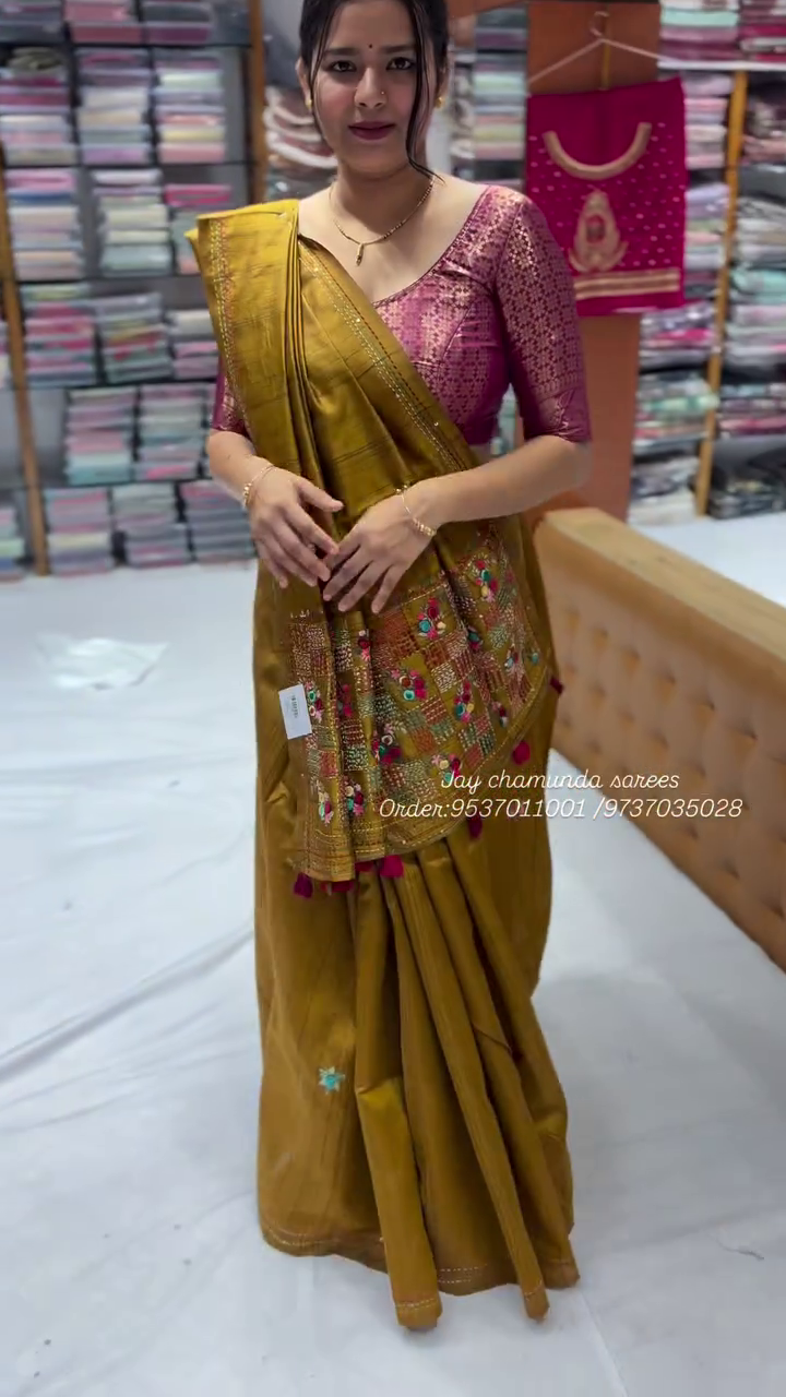 Mustard Brown Soft Cotton Saree with Ikat Prints – A Heritage of Elegance