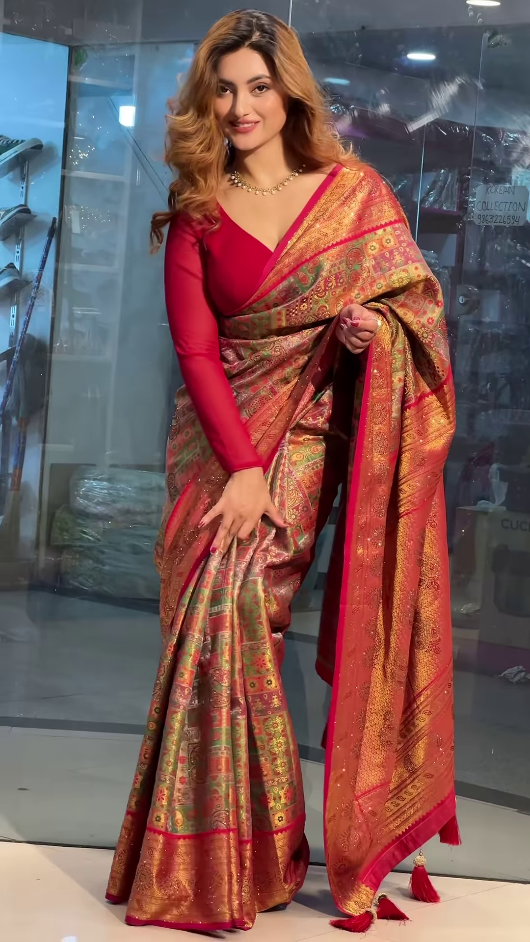 Mustard Color Kanjeevaram Silk Saree with Jacquard Work