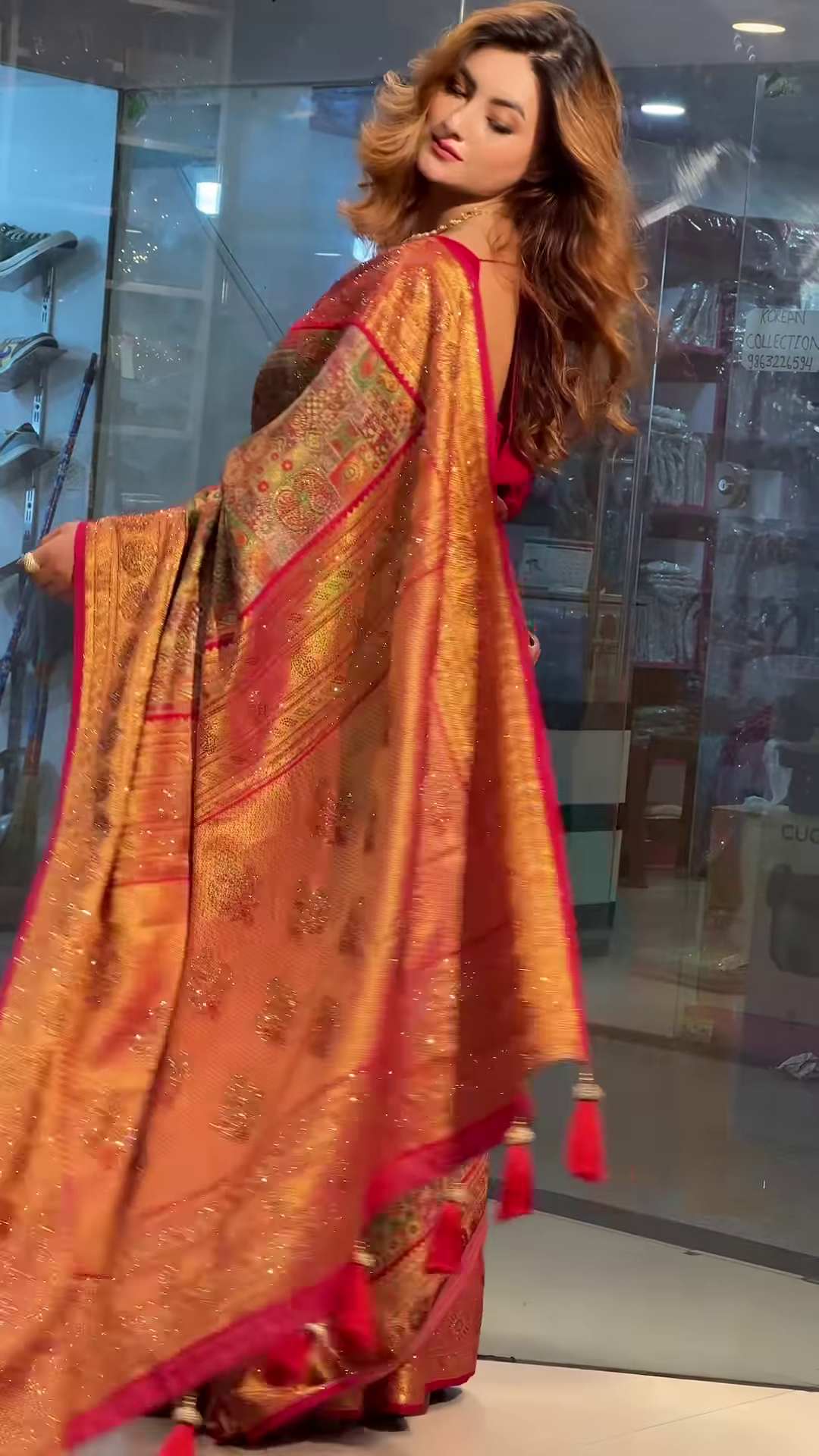 Mustard Color Kanjeevaram Silk Saree with Jacquard Work